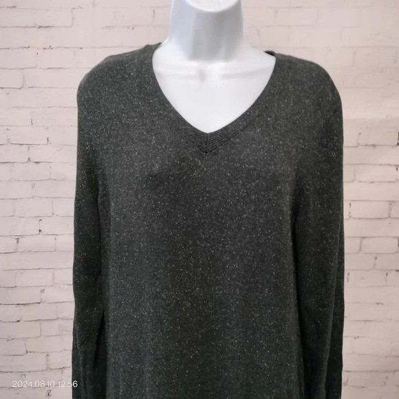 J. Jill Dark Gray Silk and Cotton Knit Dress with pockets - Picture 2 of 11